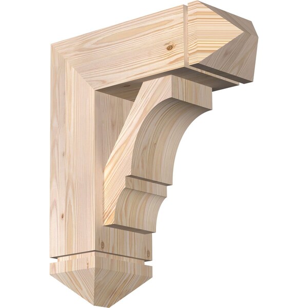 Ekena Millwork Balboa Arts and Crafts Smooth Bracket w/ Offset Brace, Douglas Fir, 7 1/2"W x 20"D x 24"H BKT0806X20X24BOA03SDF - main